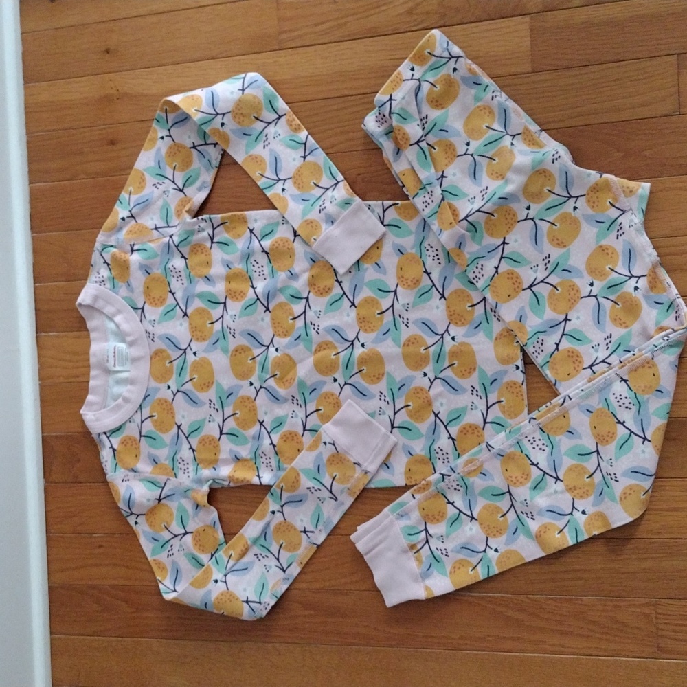 Hanna Andersson girl orange 🍊 tree pajamas set PJs 130 us 8